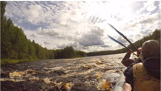 River rafting on the Shuya River, Karelia (class II)